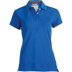 Polo Dames XL Kariban Kraag met knopen Korte mouw Vintage Blue 100% Katoen