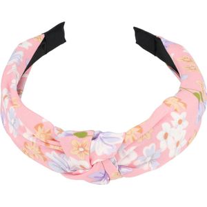 Haarband Diadeem Knoop Bloemen Patroon Pastel Roze