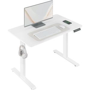 Vihes Elektrisch StaBureau - 100x60cm - Wit - In Hoogte Verstelbaar - Computerbureau - USB Oplaadpoort - Werktafel