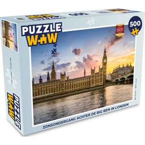 Puzzel Zonsondergang achter de Big Ben in Londen - Legpuzzel - Puzzel 500 stukjes