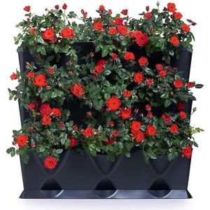 Zylo® Verticale Tuin met Watersysteem - Verticale Moestuin - Watersysteem - Zwart - 19cm x 65cm x 57cm