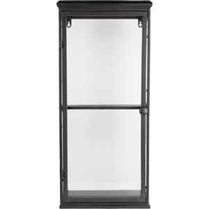 Clayre & Eef Vitrinekast 31x21x70 cm Zwart Ijzer Glas Wandkast