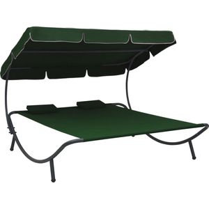 The Living Store Loungebed Allibert - Dubbel - Groen - 200 x 173 cm