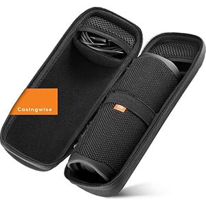 Casingwise Case voor Flip 5 JBL Speaker / Bluetooth Speaker Case met vak voor kabel en accessoires voor op reis / Hard Case voor JBL Box met draagriem zwart