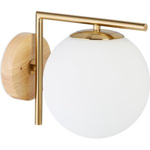 Relaxdays wandlamp messing mat - retro, modern design - wand licht - muur lamp