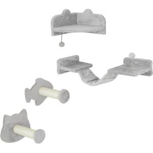 katten-klimmuur-set-4-delig-kattenmeubels-met-treden-ladder-springtorens-krabpalen-speelbal-sisal-voor-katten-tot-5-kg-lichtgrijs