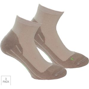 Bamboe Quarter Wandelsokken Xp 3-Pack - Beige - Maat 35-38 - Lage Wandelsokken Van Zachte Ademende Bamboe Stof - Anti-Blaar - Dames / Heren