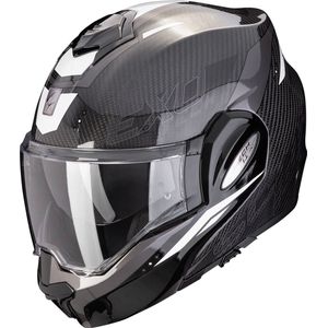 Scorpion EXO-TECH EVO CARBON ROVER Black-White - Integraal helm - Scooter helm - Motorhelm - Zwart - ECE 22.06 goedgekeurd