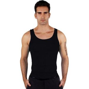 Slimming shirt - Afslank shirt - Figuur corrigerend shirt - Mannen - Zwart S/M