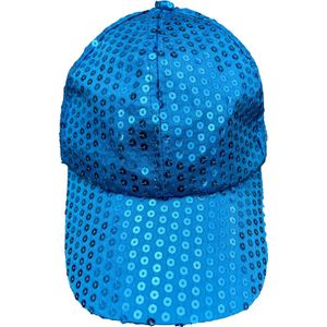 2x Licht blauwe - glitter - pailletten - disco baseball cap