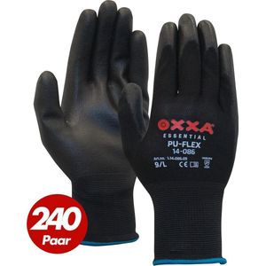 OXXA PU-Flex 14-086 werkhandschoen - 240 paar - L - Zwart - PU/Nylon