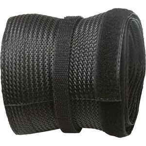 Kabel Netjes Zwart 500cm x 13.5cm Flexibele Trunking Sleeve met Haak en Lus Sluiting - Cord Management Duct - Organisator voor Draden - RICOO Z9135B-5 Kabel organiser