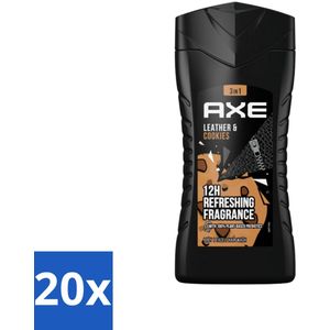 Axe - 3-in-1 Douchegel - Leather & Cookies - 100% Plantaardig - 250 ml - Bulkverpakking - 20 stuks