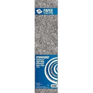 Crepe alu papier plat glitter zilver 150 x 50 cm - Knutselen met papier - Knutselspullen