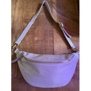 crossbody tas /heuptas - beige- leer -XL- moneybelt