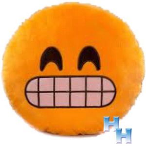 Emoji - Emoticon --Smiley - Knuffel -kussen -""grijnzen