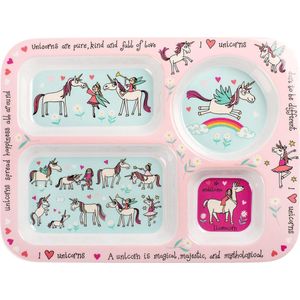 Eenhoorn kinder melamine vakjesbord MET LEPEL - Tyrrell Katz