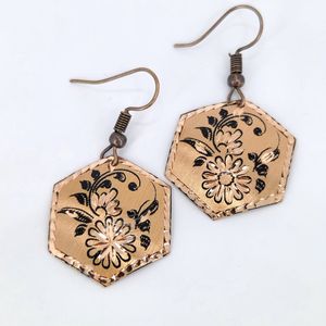 Viwado Handgemaakte Artistieke Koperen Oorbellen - Luxueus Cadeau Sieraden Oorringen Accessoires Collectie - Levendige Kleuren Unieke Glans