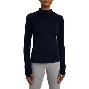 SuperThermal Compressietop met Lange Mouwen en Mock-hals voor Dames - Night Sky (Blauw)