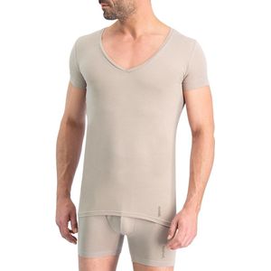 Noshirt Lite - Heren Ondershirt – Diepe V-Hals – Supima Katoen - Dun & Onzichtbaar – Khaki – Maat XXL