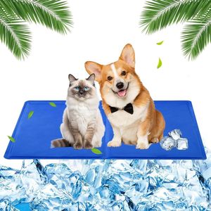 S&Dshopline® Koelmat voor honden, 40 x 50 cm, koelmat voor honden, koelmat met niet-giftige gel, koelmiddel voor honden, klein, koeldeken voor honden, zelfkoelende koelmat voor honden en katten, blauw