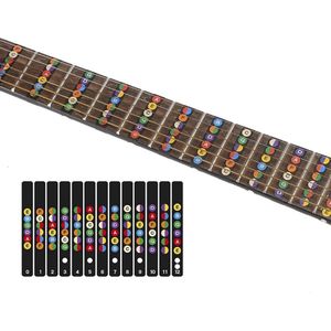 Gitaar fretboard sticker - Guitar chords - Gitaar hulpmiddelen akkoorden - Noten stickers - Aerobics - Cords - Zwart