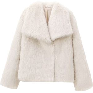 Aventury Faux Fur Jas dames - Tijdloos Elegant - winterjas dames - Luxe winterjas dames - S - Wit