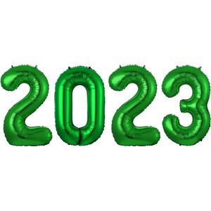 Ballon Cijfer 2023 Oud En Nieuw Versiering Nieuw Jaar Feest Artikelen Groene Happy New Year Ballonnen Groen – XL Formaat