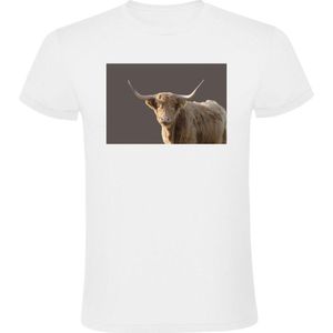 Hooglander T-shirt Heren | dier | natuur | buiten | hoorns | hooglander | zacht | koe |