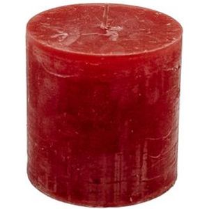 Stompkaars - rood - 10x10cm - parafine - set van 4