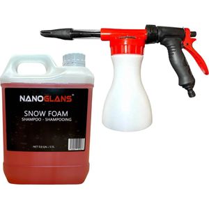 Nanoglans Snow Foam Gun voor Tuinslang - Inclusief PRO Auto Snow foam Shampoo 2.5L - Schuim Spuit Auto - Schuimlans - Foam Lance - Spuitpistool - Foam Cannon - Auto accessoires