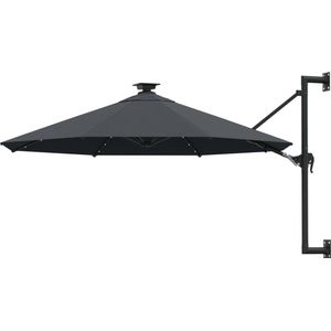 The Living Store Wandparasol Tuin - 300 x 131 cm - Antraciet