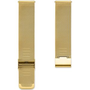 Milanese Mesh Fijn Geweven Horlogebandje Goud Staal + Gratis Verwisseltool = Makkelijk Zelf Te Bevestigen - 22mm