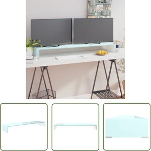 vidaXL TV-meubel - Monitorverhoger - 120x30x13 cm - Groen TV-meubel - Tv Stand - Glas Meubilair - Groene Kast - Modern Interieur