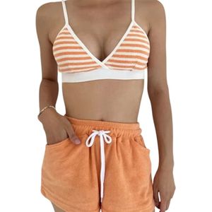 Sunny Vibes Bikini Set - Gestreepte Bralette met Comfortabele Shorts - Festival - Strand - Zomer - Beach