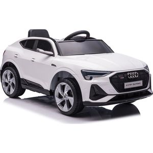 Elektrische kinderauto - Bestuurbare kinderauto - Accu auto voor kinderen - Audi E-TRON - Krachtige accu - Op afstand bestuurbaar - Veilig - Kwaliteit - 2V - 3/6 km/u - Wit