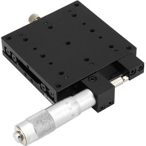 Lineaire Stadium SEMX80-AS Micrometer Handmatige Precisie Lineaire Vertaling Stage Verplaatsing Trimmen Lager Glijdende Lijst - X As - 80x80mm Platformgrootte