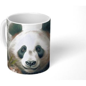 Mok - Koffiemok - Panda - Dieren - Bloemen - Planten - Mokken - 350 ML - Beker - Koffiemokken - Theemok