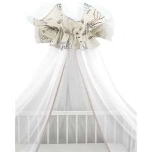 Babybam Hemeltje Tule Zeefauna Wit-Beige - Bedhemel - Baby Klamboe - Baby Sluier voor Ledikanten en Wieg - 100% Katoen