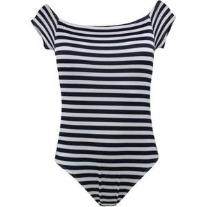 Lentiggini Fancy Stripe Marine Blauw/Wit - Badpak Maat: 40