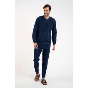 Katoenen trainingspak voor heren - Huispak voor heren - Winter heren pyjama - Italian Fashion Fox - marineblauw L