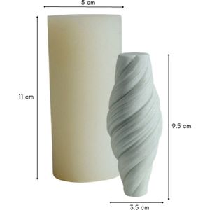 ZoeZo - Kaarsmal - Cilinder twist - Kaars mallen - Siliconen mal - Zelf kaarsen maken - Gips & Epoxy gieten - Zeep maken