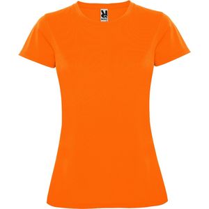 Fluor Oranje dames sportshirt korte mouwen MonteCarlo merk Roly maat S