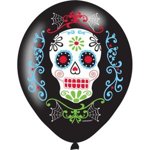 AMSCAN - 6 latex Día de los Muertos ballonnen - Decoratie > Ballonnen