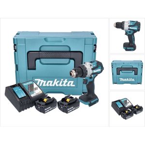 Makita DHP 489 RMJ accu klopboormachine 18 V 73 Nm borstelloos + 2x accu 4.0 Ah + lader + Makpac