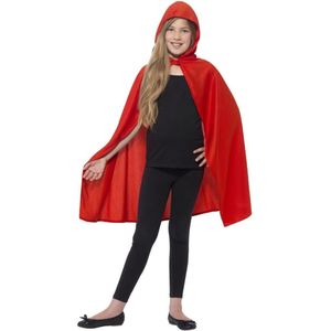 SMIFFY'S - Rode cape met capuchon voor kinderen - Rood - 128/140 (7-9 jaar)