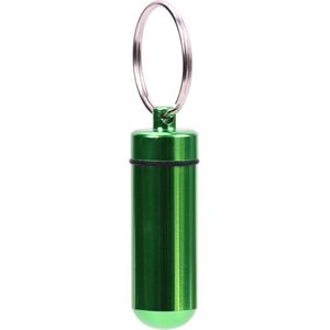 Medicijn koker - Pillen koker - Sleutelhanger - Aluminium - Groen