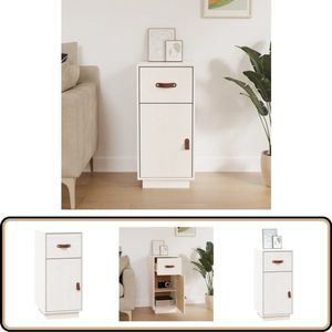vidaXL Dressoir 34x40x75 cm massief grenenhout wit