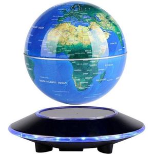 MikaMax Magnetisch Zwevende Wereldbol - Globe - Kantoor Decoratie -  Wereldbol Met Verlichting - Wereldkaart - 360 Graden
