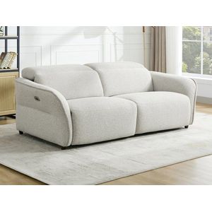 Vente-unique Elektrische relax-driezitsbank van beige stof met textuur TUCENDO L 208 cm x H 74 cm x D 112 cm